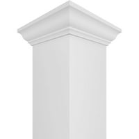 Ekena Millwork 10 W 6'H Premium Square Neored Smooth PVC Endura-Craft Column Wrap Kit, Crown Capital & Base