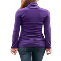 Ženski dugi rukavi Kornjača Zamotaj zamota za leđa Ispružite jeseni bluza Purple 18