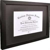 14.11.11. Crni jednoslojni diplomski okvir sa zlatnim utiskivanjem i bonus litografijom slika kampusa