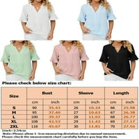 Ženske majice u boji, košulje u boji, bluza s kratkim rukavima, ležerna košulja u obliku tunike, izrez u obliku