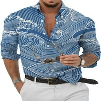 Muška bluza na kopčanje, vrhovi na kopčanje, ljetne košulje s reverima, havajski blagdanski stil-A-Ha