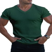 Muške majice u boji bluze u boji, ljetni vrhovi kratkih rukava, muški udobni pulover, modna majica s izrezom u