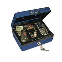 Kutija za blagajnu osobne veličine tvrtke, ladica s 4 pretinca, ključevi, Plava sa srebrnom ručkom