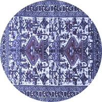 Tradicionalni tepisi tvrtke A. M., perivi u perilici, Okrugli perzijski plavi, promjera 6 inča