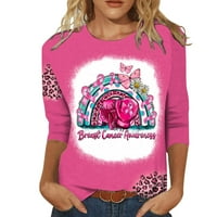 Majice za žene casual modni rak rukava za spajanje cvjetnog tiskanog vrata vrat tri četvrtine rukava majica bluza