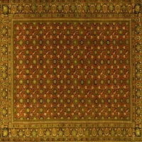 Ahgly Company Unutarnji kvadratni perzijski žuti tradicionalni prostirke, 4 'Trg