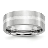 Satenski ravni prsten s umetkom od kobaltnog srebra Veličina: 11; za odrasle i tinejdžere; za žene i muškarce
