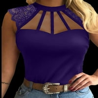 Ljetna ženska modna mreža bez rukava Tpos čipka za spajanje s V-izrezom majice vrhove bluze plus veličina