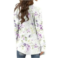 ;/ Ženska modna ležerna kardigan jakna srednje duljine cvjetni kaput ženski kaput bijeli;