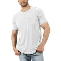 Muška jednobojna majica s kratkim rukavima s džepom